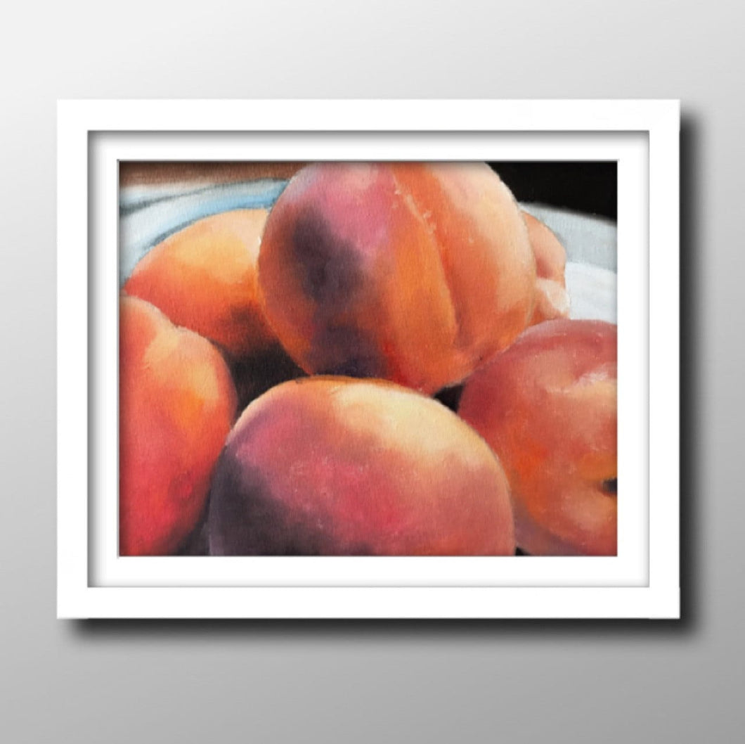Peaches Painting, Still life art, Canvas and Paper Prints, Fine Art, from original oil painting by James Coates