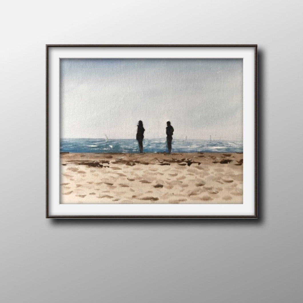Couple on the Beach Painting, Prints, Canvas,  Posters , Originals, Commissions,  Fine Art - from original oil painting by James Coates