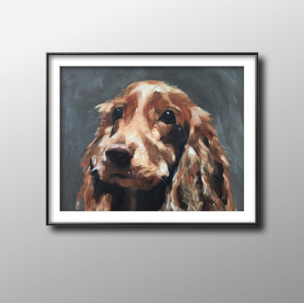 Spaniel Dog Painting, Dog art, Dog Prints, Dog Fine Art,  from original oil painting by James Coates