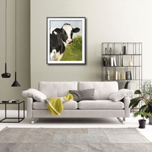 Load image into Gallery viewer, Black and White Cow Painting, PRINTS, Canvas, Commission, Fine Art - from original oil painting by James Coates
