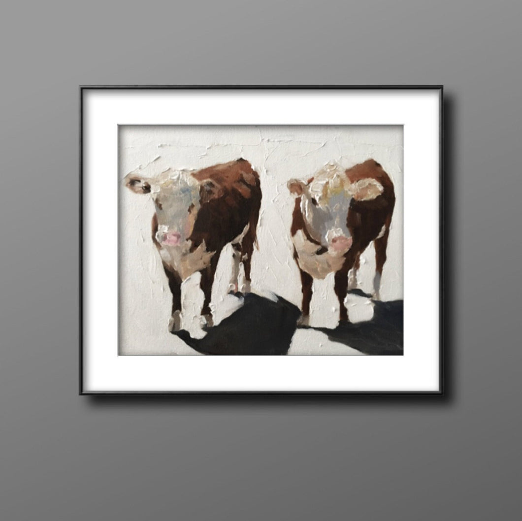 Cows Painting - Cow art - Cow Print - Fine Art - from original oil painting by James Coates