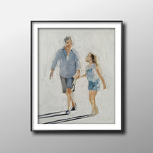 Load image into Gallery viewer, Daddy and daughter - Painting -Wall art - Canvas Print - Fine Art - from original oil painting by James Coates
