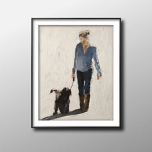 Load image into Gallery viewer, Dog Painting, walking Dog art, Dog Print, Fine Art - from original oil painting by James Coates
