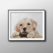 Load image into Gallery viewer, Labrador Puppy Painting, PRINT, Canvas, Dog art,  Fine Art - from original oil painting by James Coates
