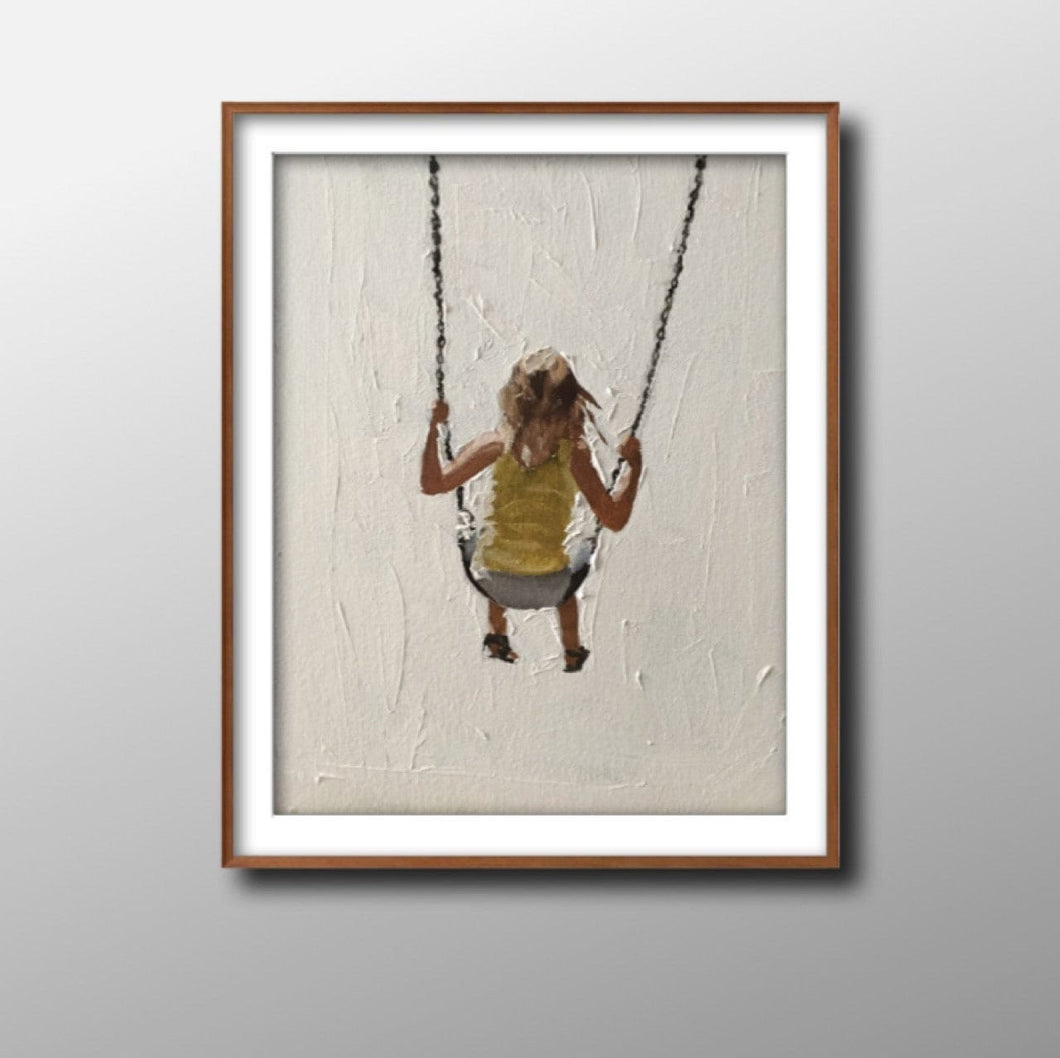 Girl on a swing Painting, Prints, Poster, Canvas, Originals, Commissions - Fine Art - from original oil painting by James Coates