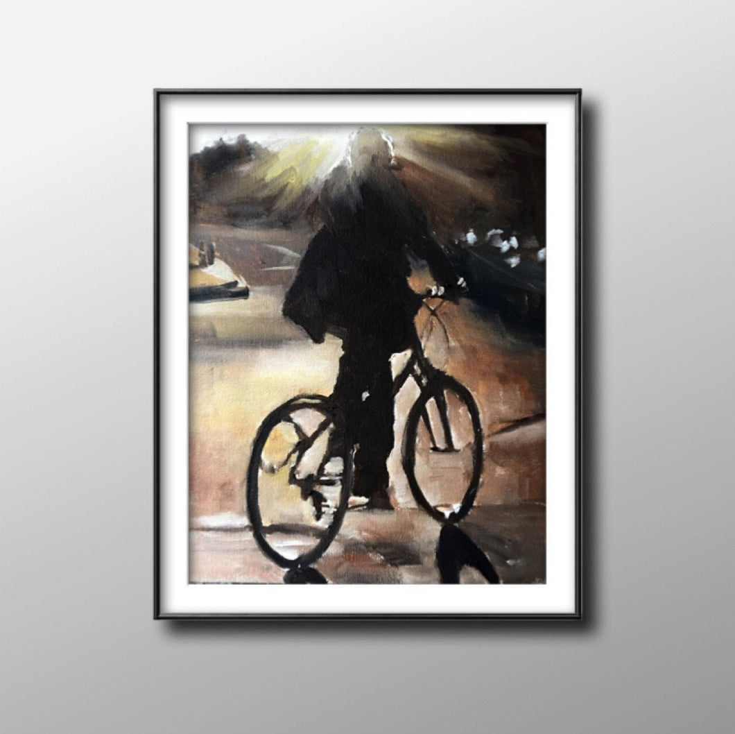 Cycling Painting, PRINTS, Canvas, Poster, Commissions, Fine Art - from original oil painting by James Coates