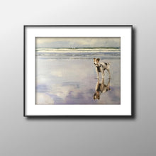 Load image into Gallery viewer, Dog on beach Painting, Beach art, Beach Prints ,Fine Art - from original oil painting by James Coates
