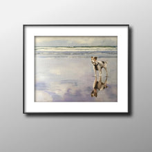 Load image into Gallery viewer, Dog on beach Painting, Beach art, Beach Prints ,Fine Art - from original oil painting by James Coates
