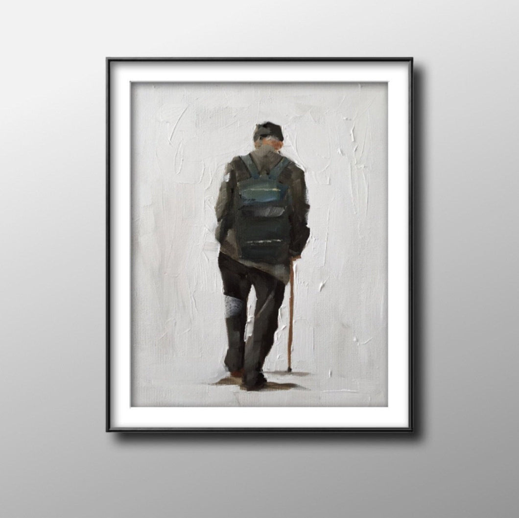 Old man - Painting - Poster - Wall art - Canvas Print - Fine Art - from original oil painting by James Coates