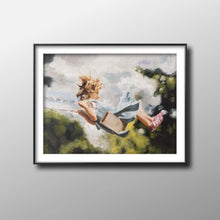 Load image into Gallery viewer, Girl on swing - Painting - Poster - Wall art - Canvas Print - Fine Art - from original oil painting by James Coates
