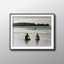 Load image into Gallery viewer, Couple on beach Painting, Beach art, Beach Prints, Fine Art - from original oil painting by James Coates
