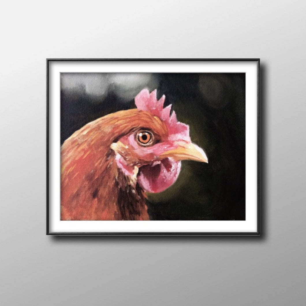 Hen - Painting - Poster - Wall art - Canvas Print - Fine Art - from original oil painting by James Coates