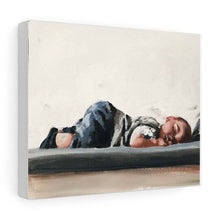Load image into Gallery viewer, Baby sleeping Painting, sleeping baby Poster, baby Wall art, children Canvas Print, Fine Art, from original oil painting by James Coates
