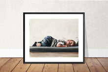 Load image into Gallery viewer, Baby sleeping Painting, sleeping baby Poster, baby Wall art, children Canvas Print, Fine Art, from original oil painting by James Coates
