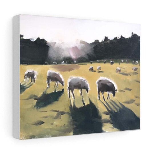 Sheep Painting, Sheep Poster, sheep Wall art, sheep Canvas Print, sheep Fine Art - from original oil painting by James Coates