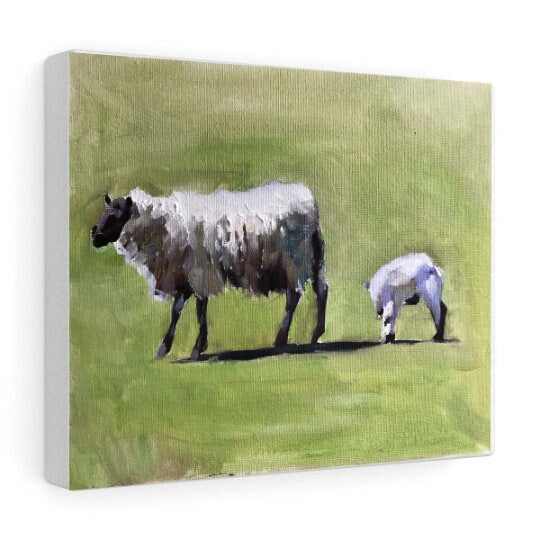 Sheep Painting, Sheep Poster, sheep Wall art, sheep Canvas Print, sheep Fine Art - from original oil painting by James Coates