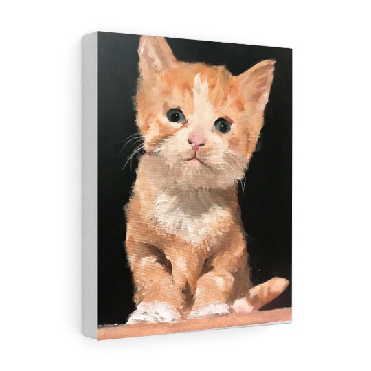 Kitten Painting , cat Poster, Wall art, Canvas Print, Fine Art - from original oil painting by James Coates
