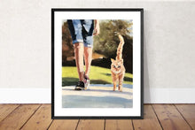 Load image into Gallery viewer, Cat and human Painting , cat Poster, Wall art, Canvas Print, Fine Art - from original oil painting by James Coates
