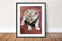Load image into Gallery viewer, Kitten Painting , cat Poster, Wall art, Canvas Print, Fine Art - from original oil painting by James Coates
