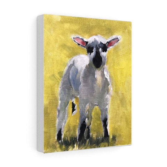 Lamb Painting, Lamb Poster, Sheep Wall art ,Canvas Print ,Fine Art ,from original oil painting by James Coates