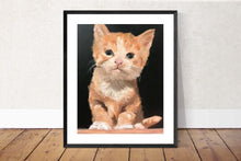 Load image into Gallery viewer, Kitten Painting , cat Poster, Wall art, Canvas Print, Fine Art - from original oil painting by James Coates
