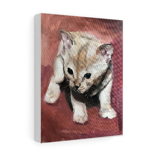 Kitten Painting , cat Poster, Wall art, Canvas Print, Fine Art - from original oil painting by James Coates