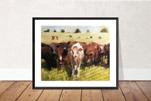 Load image into Gallery viewer, Cows Painting, Cow art, Cow Print, Fine Art - from original oil painting by James Coates
