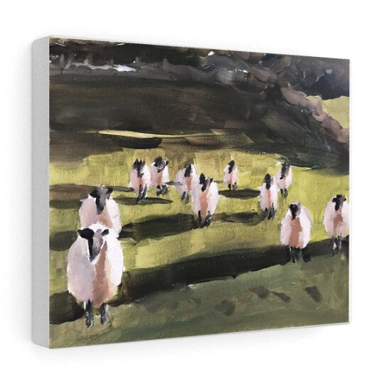 Sheep Painting, sheep Poster, Wall art, Canvas Print, Fine Art - from original oil painting by James Coates