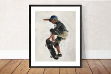 Load image into Gallery viewer, Skateboarder Painting, Wall art, skateboarding Canvas Print, Fine Art - from original oil painting by James Coates
