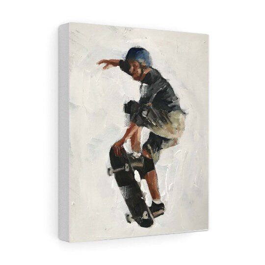 Skateboarder Painting, Wall art, skateboarding Canvas Print, Fine Art - from original oil painting by James Coates