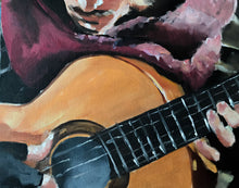 Load image into Gallery viewer, Guitar player - Painting -Wall art - Canvas Print - Fine Art - from original oil painting by James Coates
