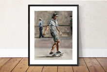 Load image into Gallery viewer, Skateboarder paintings, Prints, Canvas, Posters, originals, Commissions,  Fine Art  from original oil painting by James Coates
