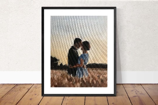 Couple in field  Painting, PRINTS, Canvas, Poster, Commissions, Fine Art - from original oil painting by James Coates