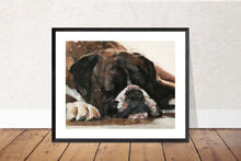 Load image into Gallery viewer, Boxer dog Sleeping Painting, PRINTS, Canvas, Posters, Commissions - Fine Art - from original oil painting by James Coates
